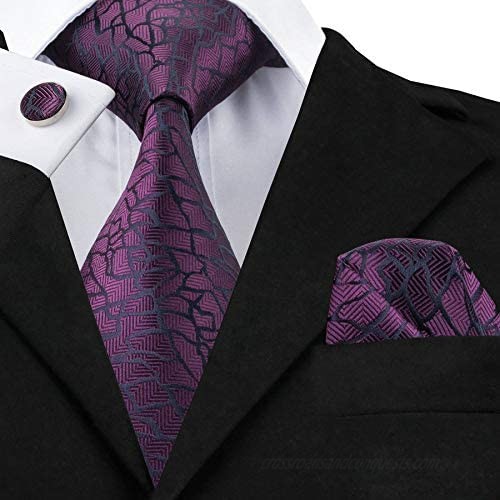 Barry.Wang Men's Ties Set Silk Wedding Neckties Woven Silk Formal Business Casual(4/6/8PCS)