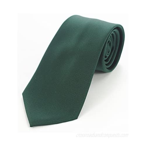 JEMYGINS Solid Color Formal Necktie and Pocket Square Tie Clip Sets for Men