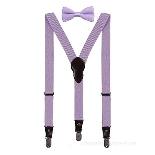 Shark Tooth Boys' Men's Suspenders and Bow Tie Set Y-Back Adjustable