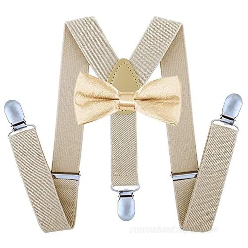 TraderPlus Men Elastic Suspenders and Bow Ties Set for Wedding  Formal Events