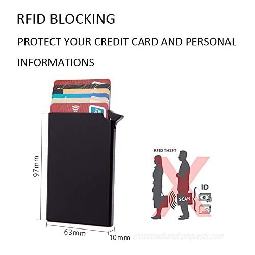 Blackcover Aluminum Credit Card Holer RFID Blocking Slim Wallet Automatic Pop Up Card Holder Business Card Case