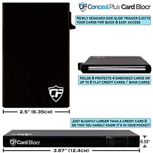 Card Blocr Best Slim Wallet RFID Blocking Credit Card Holder Black PU Carbon Fiber and Metal Card Holder