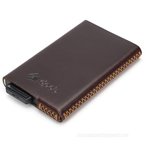 Credit Card Holder  Genuine Leather Slim Wallet Aluminum Business Card Holder Automatic Pop-up Card Case Wallet Security Travel Wallet