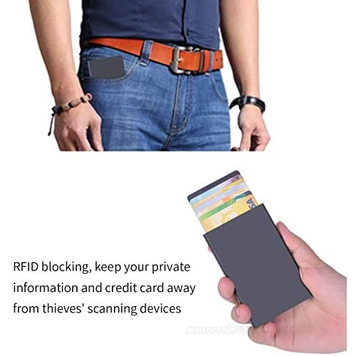 Credit Card Holder Metal Slim Cards Wallet Front Pocket Card Protector Automatic Pop up Desgin Up to 7 Cards RFID Blocking