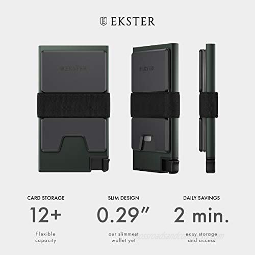 Ekster Aluminum Cardholder - 0.2-inch Slim Minimalist Wallet - Expandable Backplate RFID Blocking Layer Durable Space-Grade 6061-T6 Aluminum 1-15 Card Storage Capacity (Matte Black)