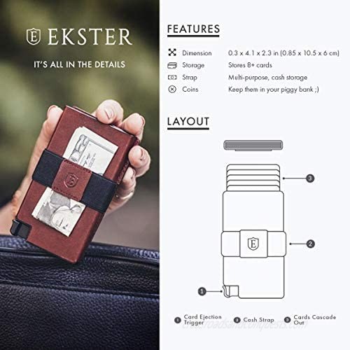 Ekster: Senate - Leather Card Holder Wallet - RFID Blocking - Quick Card Access (Nappa Black)