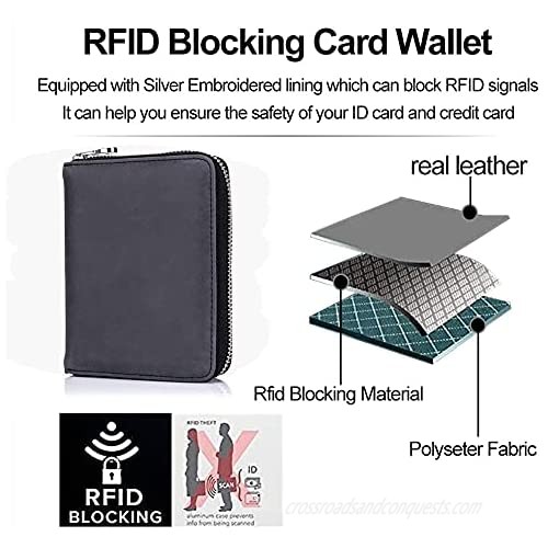 Genuine Leather Credit Card Holder Case RFID Card Wallet Travel Passport Wallet