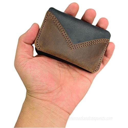 Hide & Drink Leather Bicolor Card Holder Holds Up to 8 Cards Plus Folded Bills Wallet Cash Organizer Handmade Includes 101 Year Warranty :: Multicolor