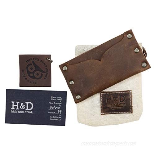 Hide & Drink Leather Riveted Card Holder Holds Up to 3 Cards Cash Organizer Accessories Handmade Includes 101 Year Warranty :: Bourbon Brown