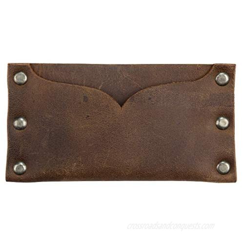 Hide & Drink  Leather Riveted Card Holder  Holds Up to 3 Cards  Cash Organizer  Accessories  Handmade Includes 101 Year Warranty :: Bourbon Brown