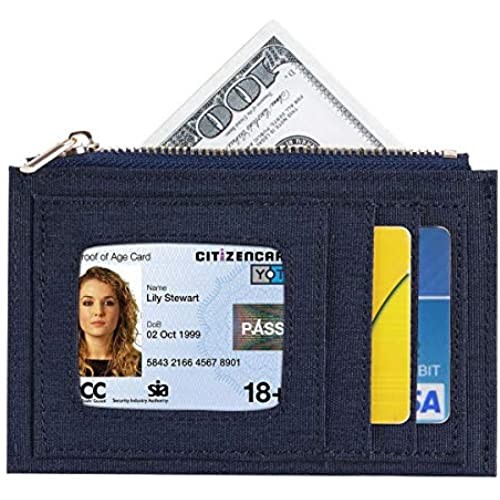 HUA ANGEL Super Thin Mini Front Pocket Slim Wallet ID Case Credit Card Holder Minimalist Canvas Credit Card Case Wallet