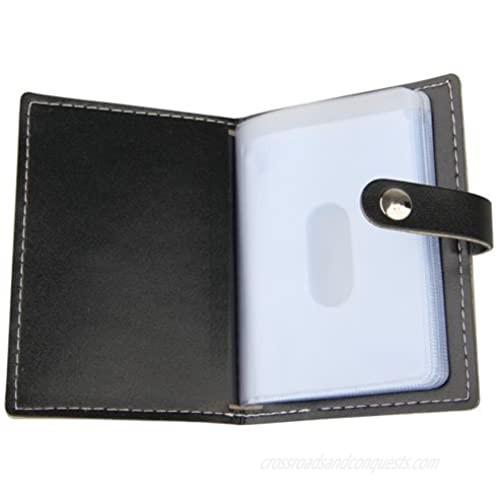 Karlling Slim Minimalist Soft Leather Mini Case Holder Organizer Wallet For 20 Credit Card(Black)