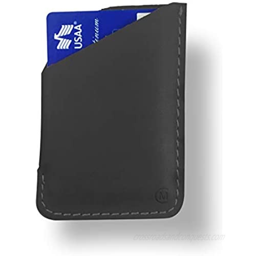 Modern Carry Leather Minimal Card Holder  Minimalist Wallet for Men & Women  Thin Credit Card Holder  Small Business Card Holder  Card Holder Wallet  Front Pocket Card Wallet - Magnum (Black)