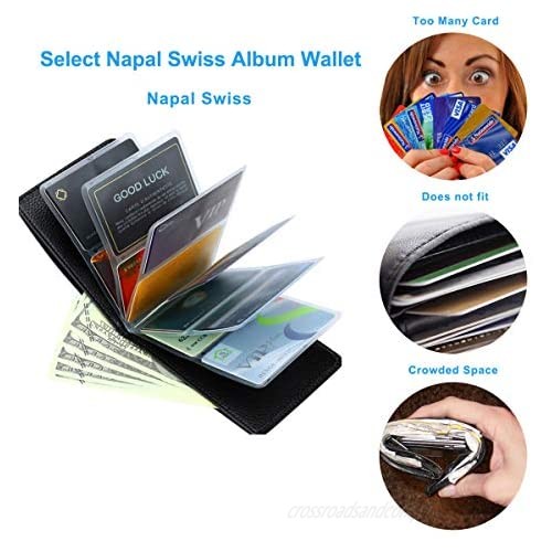 Napal Swiss Top Leather RFID Credit Card Wallet Magic Slim Wallets for Men
