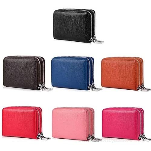 RFID Blocking Two-sides Zipper Leather Business/Credit Card Money Wallet Case Holder by BAKUN Security Travel Wallet