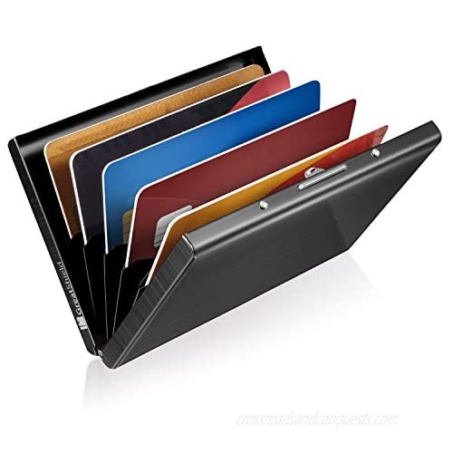 RFID Credit Card Holder 6 Slots GreatShield [Stainless Steel] RFID Blocking Wallet Slim for Men Women