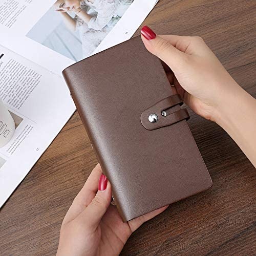 RFID Credit Card Holder Leather Business Card Organizer with 96 Card Slots Credit Card Protector for Managing Your Different Cards and Important Documents to Prevent Loss or Damage (Brown)