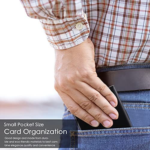 RFID Credit Card Holder Metal Wallets Credit Card Protector Business Card Holder for Men Women Gift Box Package Upgrade 10 Card Slots（Black）