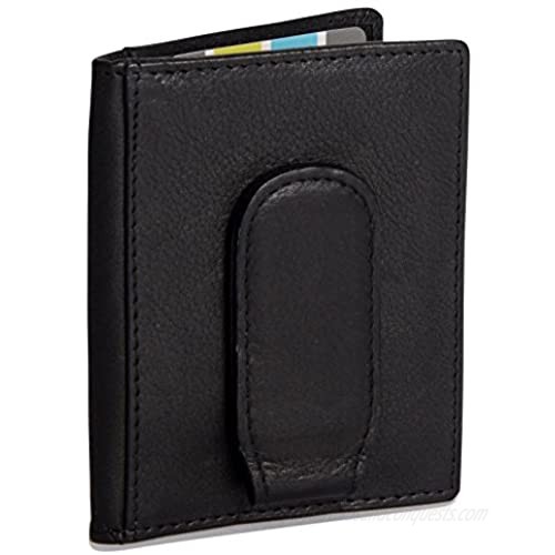 SADDLER Mens Genuine Leather Front Pocket Money Clip Card Holder | Slim Credit Card Case | Gift Boxed