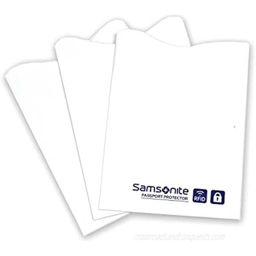 Samsonite 3-Pack Credit Card RFID Sleeves  White  One Size