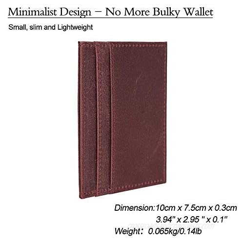 Slim Minimalist Wallets for Men & Women RFID NFC Blocking Front Pocket Card Holder Wallet Black Brown Red