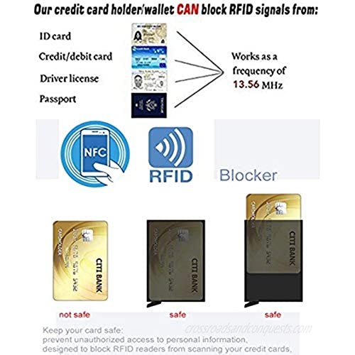 Slim Pop Up Wallet Minimalist Credit Card Holder For Men and Women RFID Blocking Mini Metal Case
