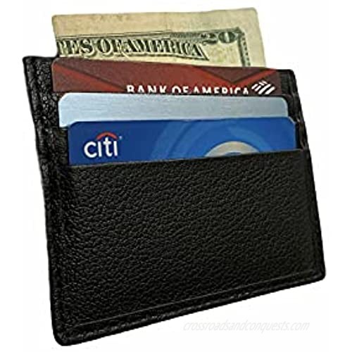 Slim Wallet Front Pocket Wallet Minimalist Secure Thin Business Card Credit Card ID Card ad Cash Holder (black)