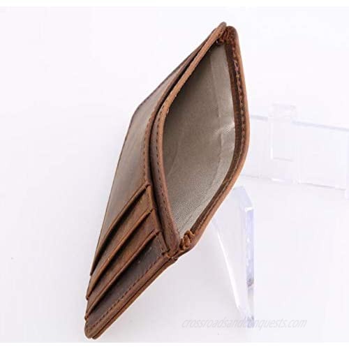 Top Layer Genuine Leather Slim card holder Case Wallet with RFID Blocking