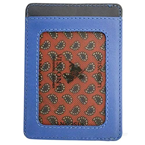 Visconti Lucca Collection LC35 Two Tone Slim Leather ID & Credit Card Holder (Blue Multi)