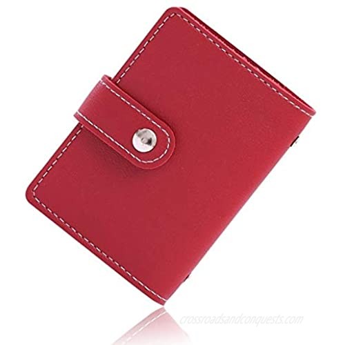 VOLAN RFID Blocking Credit Card Case 24 pockets Holder for Men and Women 6 Colors (Red)