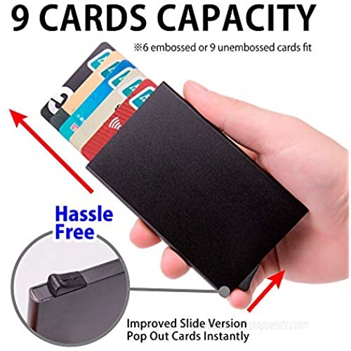 VOLAN RFID Blocking Slim Credit Card Case for Men and Women Minimalist Holder 6 Colors (Gold)