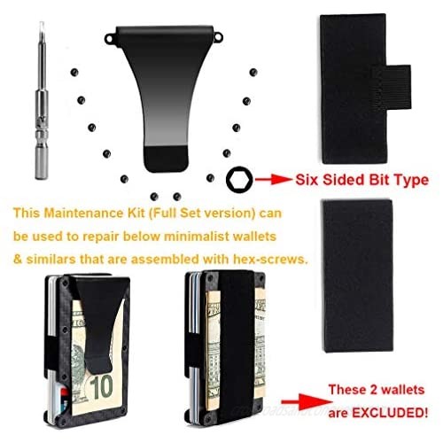 Wallet Replacement Screws Screwdriver Metal Clip for RFID Metal Wallet Repair Kit