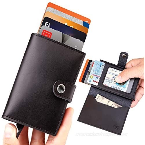 Wallets for Men - ID Theft Protection Series Premium Genuine Leather Slim Minimalist RFID Wallet with Credit Card Holder  ID Card Pocket and Additional Pockets for Cash