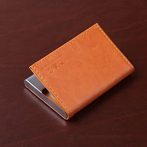Y&G YDC0535 Orange Artificial Leather ID Card Holder Presents Perfect For Marriage Card Case