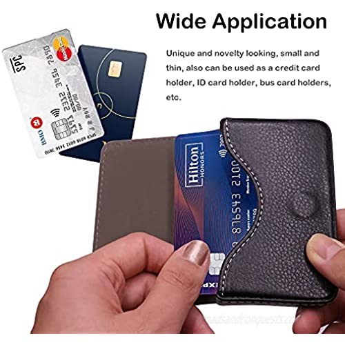 2 Pack PU Leather Business Card Holder Muulaii Credit Card Holder Name Card Holder Wallet Case with Magnetic Shut for Men and Women