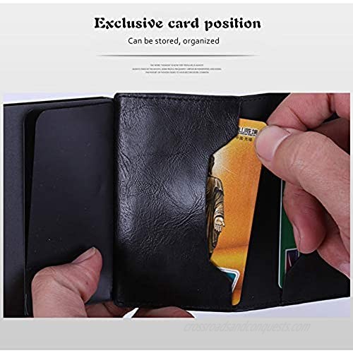 AINAAN Credit Card Holder Slim Wallet Front Pocket Protector Pop up Design Aluminum Up to Hold 7 Latest Model Blue