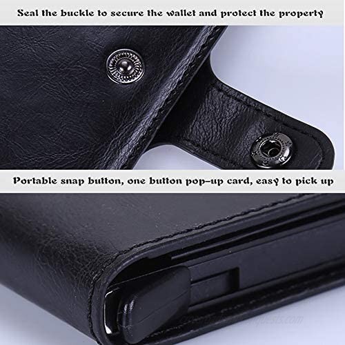 AINAAN Credit Card Holder Slim Wallet Front Pocket Protector Pop up Design Aluminum Up to Hold 7 Latest Model Blue