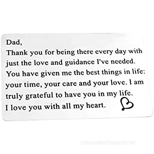 Anniversary Wallet Card Engraved Wallet Insert Gifts for Men Gifts for Dad Gifts for Him Gifts for Dad Valentines Day Gift Romantic Love Card Father's Day Birthday Gift Ideas Personalized Gift for Men