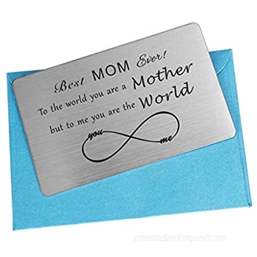 Best Mom Ever Gifts To the World You are A Mother Wallet Cards for Mom with Love Notes Mom Birthday Gifts Thank You Card Mother's day Gifts