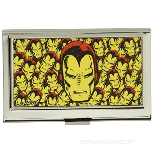 Buckle-Down Business Card Holder - Iron Man Face CLOSE-UP Stacked - Small