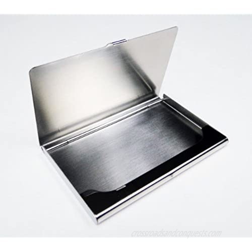 Business Name Card Holder Stainless Steel Case - Polish Edge Strip