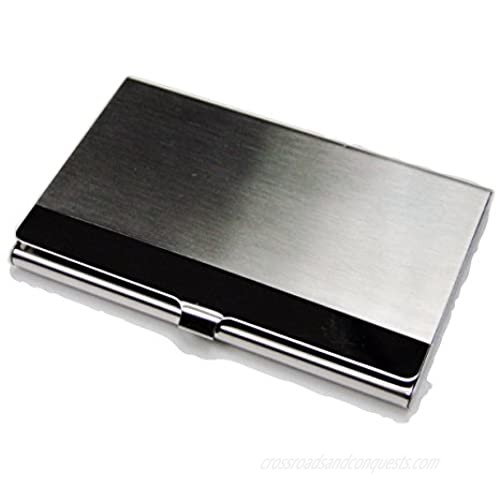 Business Name Card Holder Stainless Steel Case - Polish Edge Strip
