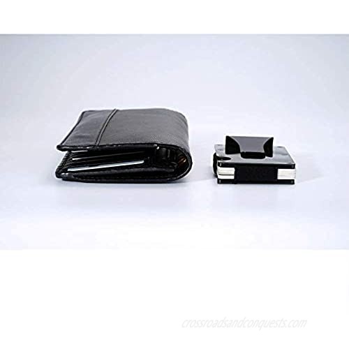 Carbon Fiber Wallet RFID Blocking Anti-Theft Card Ultra Thin Cash Credit Holder Black Metal Money Clip Lightweight High Classic Portable Durable