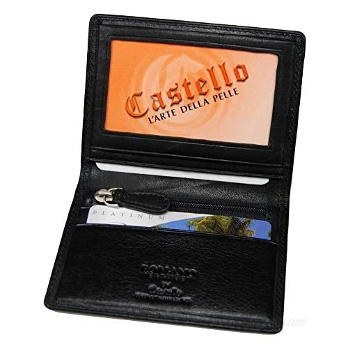 Castello Italian Soft Leather Front Pocket Card Holder w/Inner Zipper
