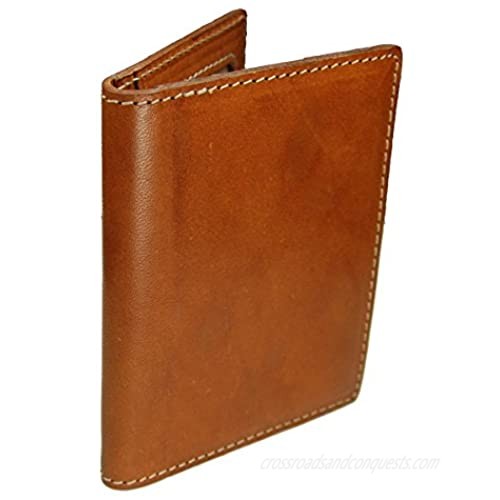 Castello Premium Italian Vacchetta Leather Compact Front Pocket Wallet RFID Security