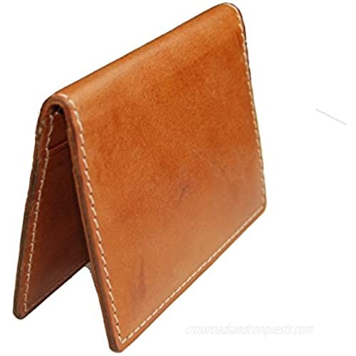Castello Premium Italian Vacchetta Leather Compact Front Pocket Wallet RFID Security