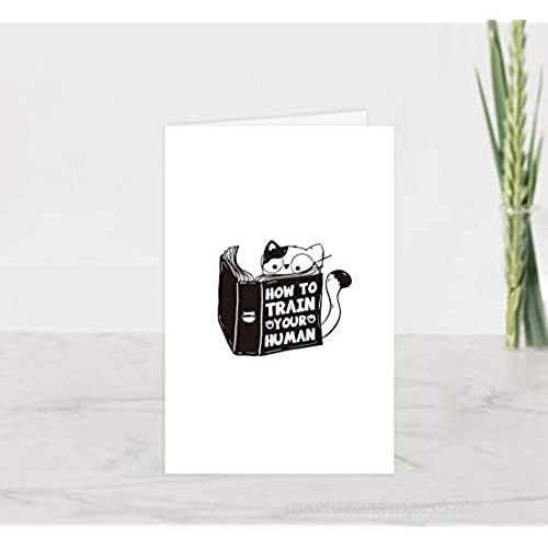 Cat Owner Birthday Card Greeting Card For Cat Lover Funny Valentines Card Reading Cats Card