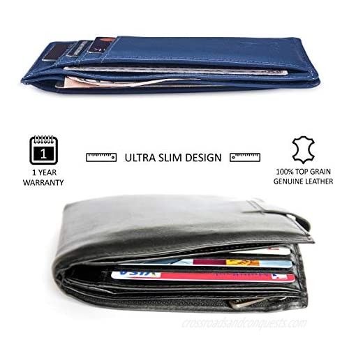 COCHOA Travel Leather Wallets for Men & Women – RFID Blocking Slim Design Front Pocket Minimalist Stylish Credit Card Wallet