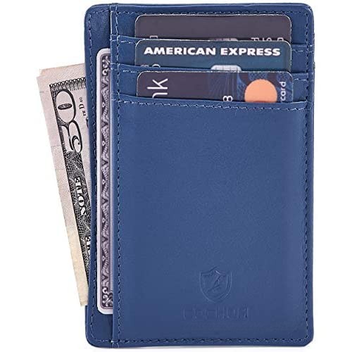 COCHOA Travel Leather Wallets for Men & Women – RFID Blocking Slim Design Front Pocket Minimalist Stylish Credit Card Wallet