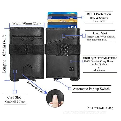 Credit Card Holder - Minimalist RFID Blocking Wallet Pop-up Card Case custom for Men Dad Father